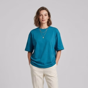 Ocean Deep Blue Heavyweight Cotton T-Shirt – Premium Modern Fit