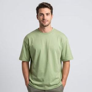 Olive Mist Green Heavyweight Cotton T-Shirt – Premium Modern Fit
