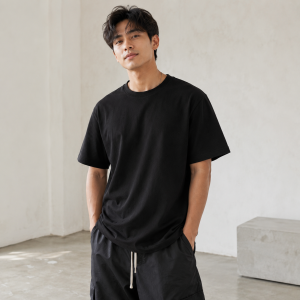 Black Heavyweight Cotton Oversize T-Shirt – Premium Modern Fit