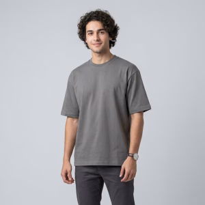 Urban Stone Grey Heavyweight Cotton T-Shirt – Premium Modern Fit