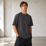 Urban Stone Grey Heavyweight Cotton Oversize T-Shirt – Premium Modern Fit