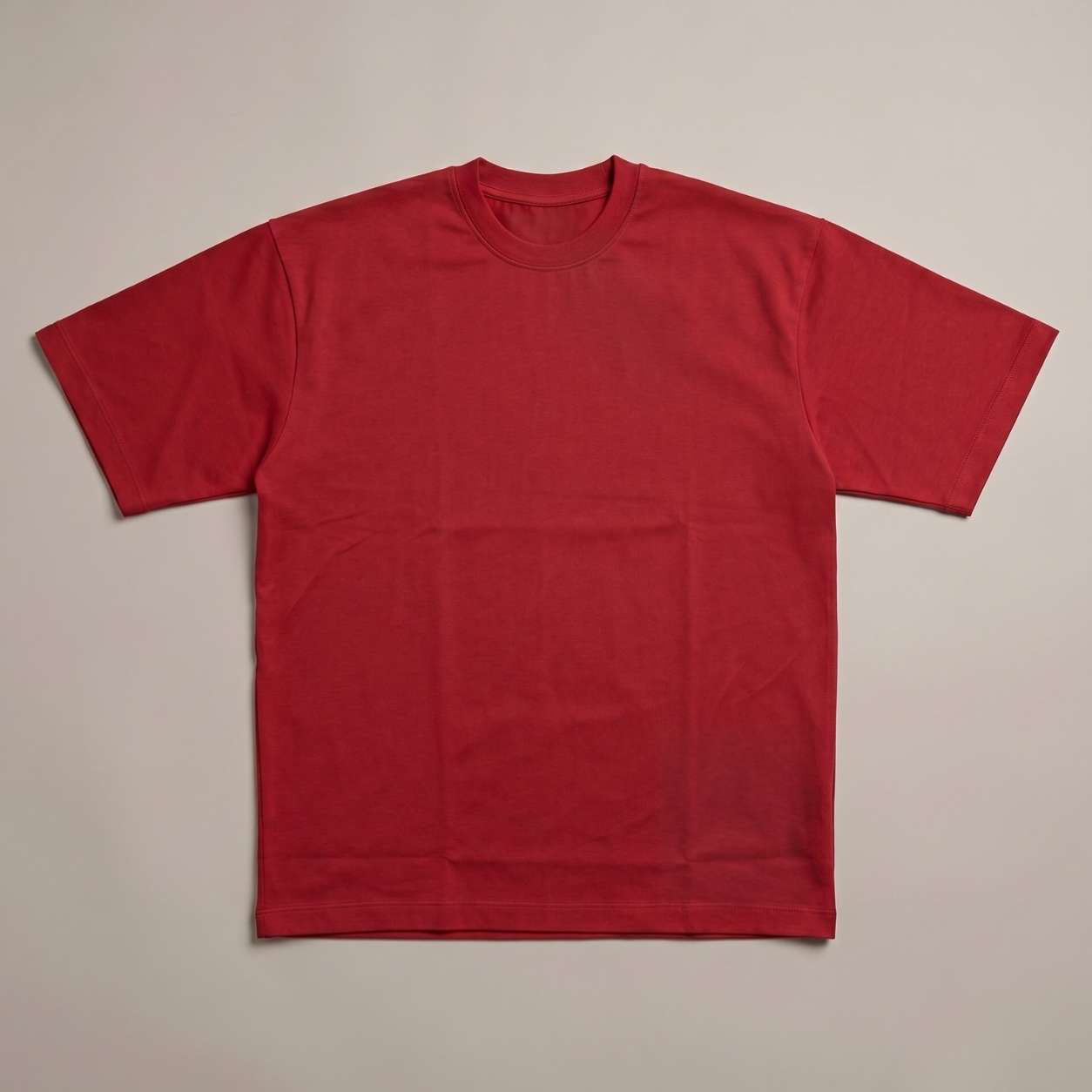 Royal Crimson Red Heavyweight Cotton Oversize T-Shirt – Premium Modern Fit - Image 2